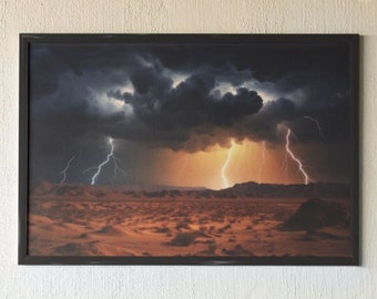 Storm in the Desert - Beautiful Scenic Wall Art | **PRINT ONLY** | Decor for Home, Office, Bedroom, Living Room