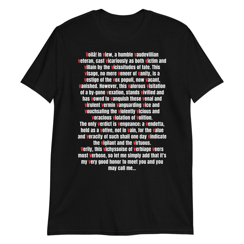 You May Call Me V - Unisex anti-society t-shirt with the my name is V quote from the V for Vendetta movie