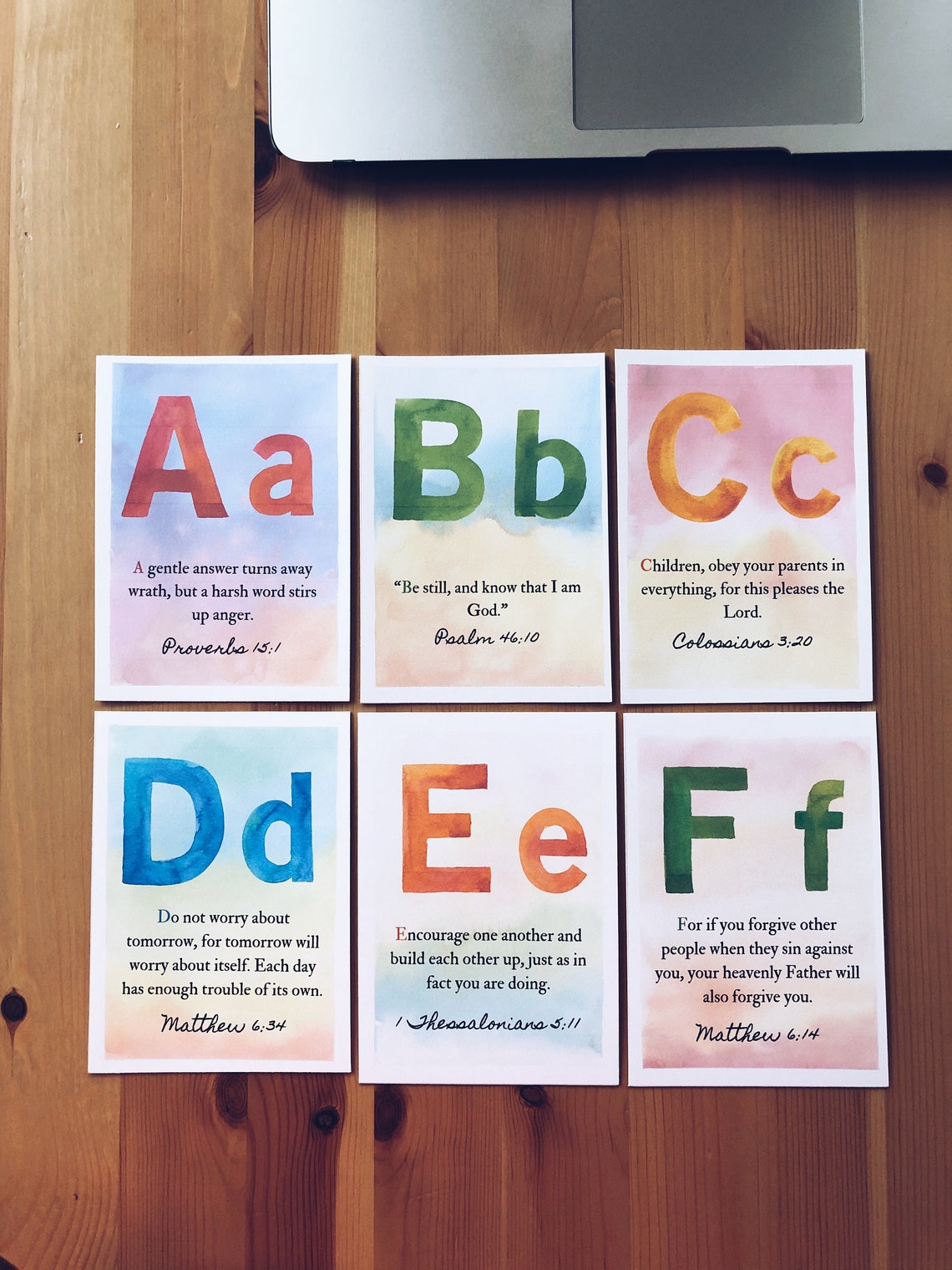 ABC Scripture Verse Cards//scripture Cards//modern Bible Verse Art ...