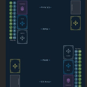 Tapis de jeu Shadowverse Evolve pour 2 joueurs, tapis de jeu de cartes de jeu de table de taille standard avec zones, fait sur commande, plateau de joueur personnalisé