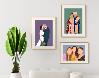 Custom Faceless Portrait Illustration, Personalized Gift (Digital File)