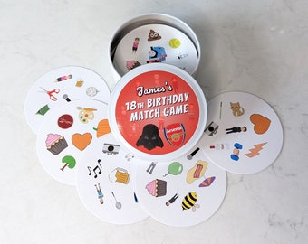 Personalised Match Card Game: Custom Digital Illustrations, Wedding Favour