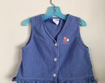 white ruffle vest top