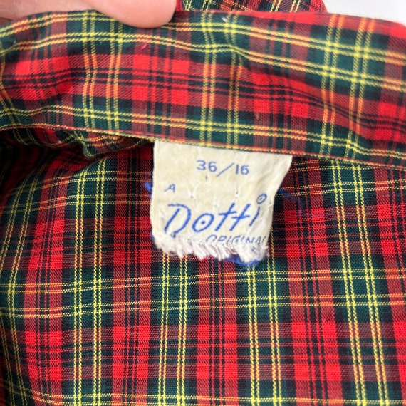 Vintage 40's/50's Plaid Button Up Blouse "A Dotti… - image 5