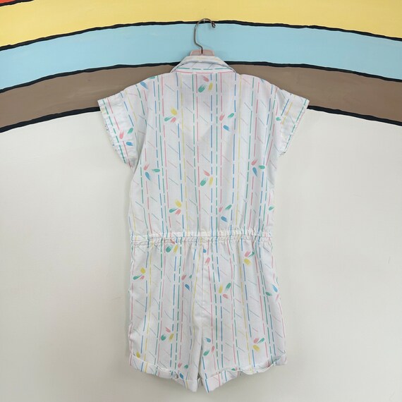 Vintage 80's Pastel Novelty Print Romper by Duck … - image 4