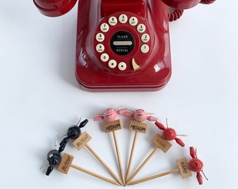Mid Century Wooden Bull Meat Temperature Picks - HOVG0018