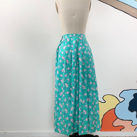 Vintage 80's Minty Green & Bubblegum Pink Floral … - image 6