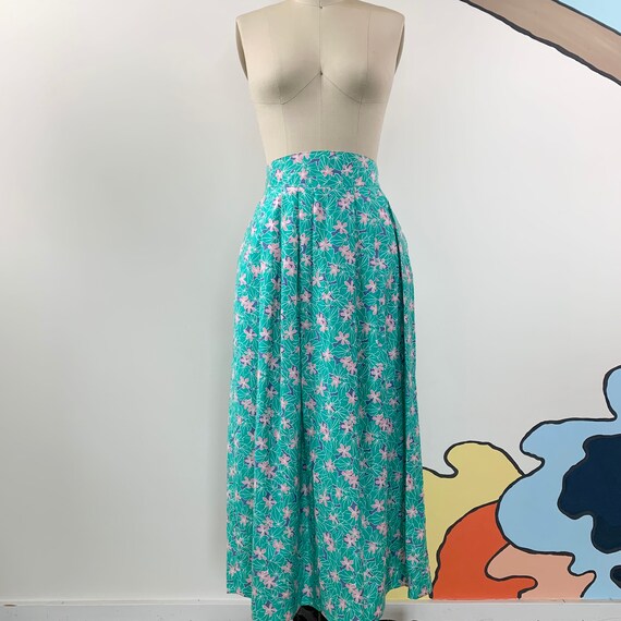 Vintage 80's Minty Green & Bubblegum Pink Floral … - image 3