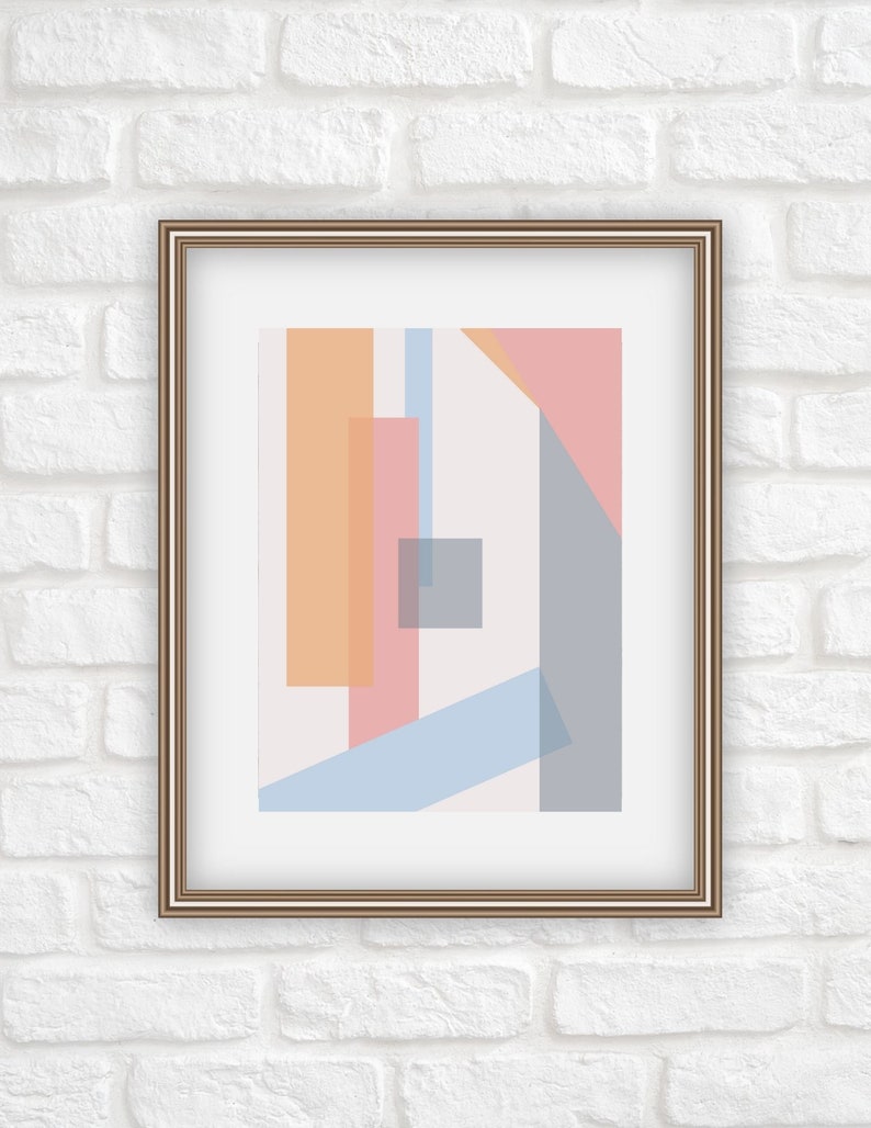 Art Printable Set of 3 Prints Pastel Abstract Print Set Wall Art ...
