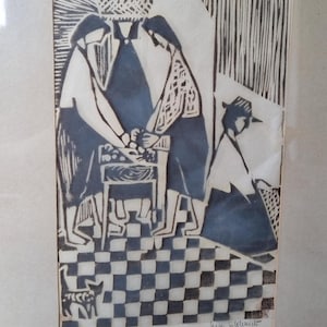 Stampa linoleografica originale ed espressiva di Gerhard Eckhardt (1902–1984)