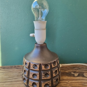 Vintage Scandinavian Ceramic Table Lamp 1960s Retro Light