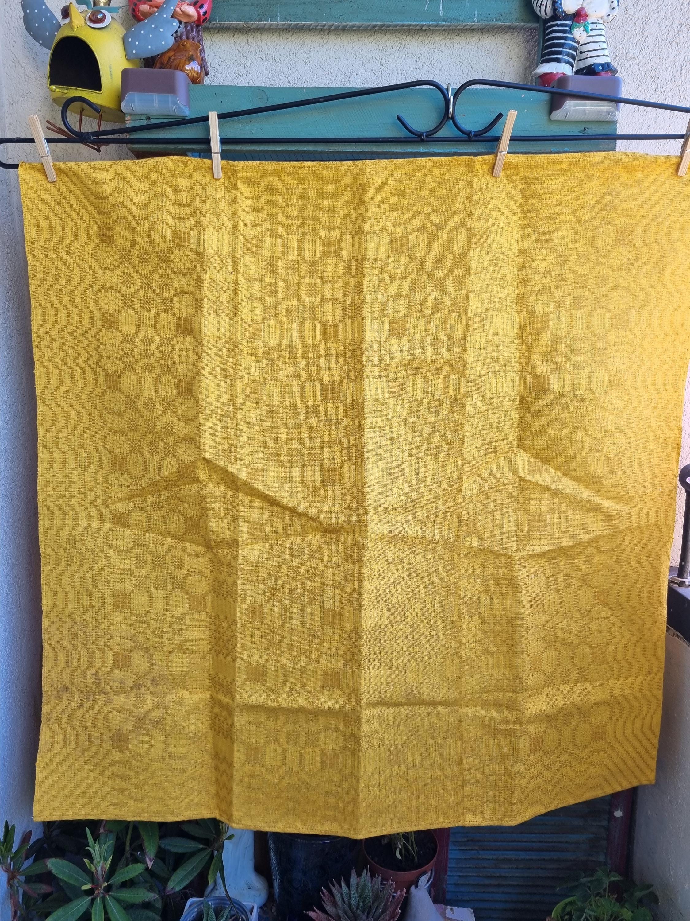 ヴィンテージリネンテーブルクロス、スウェーデン製、明るい黄色