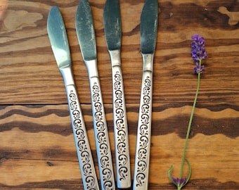 Sweden vintage knives 4 pcs, Stainless utensils dinner knives