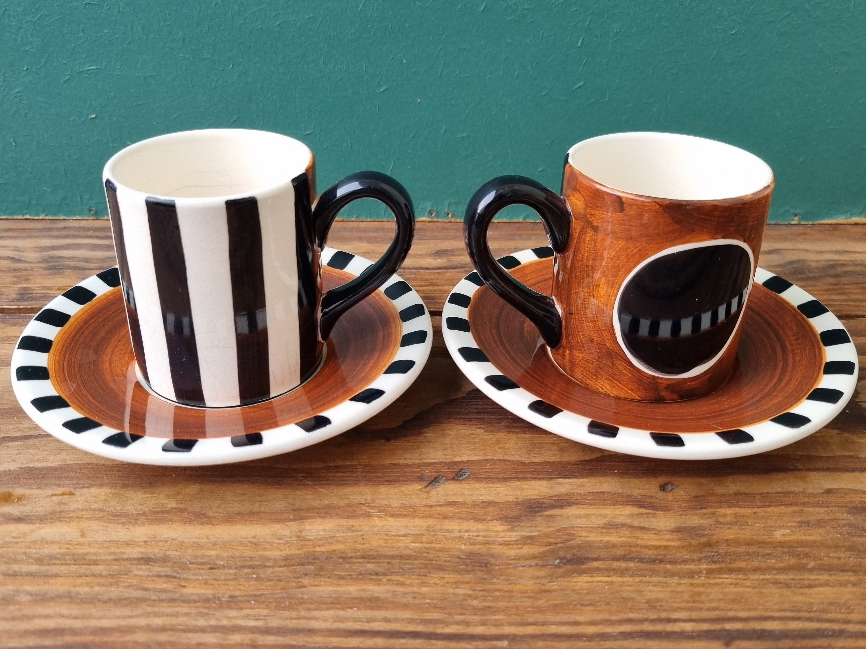 Set of 2 Sinclair Sandefjord Norway Espresso Duo, Retro Brown