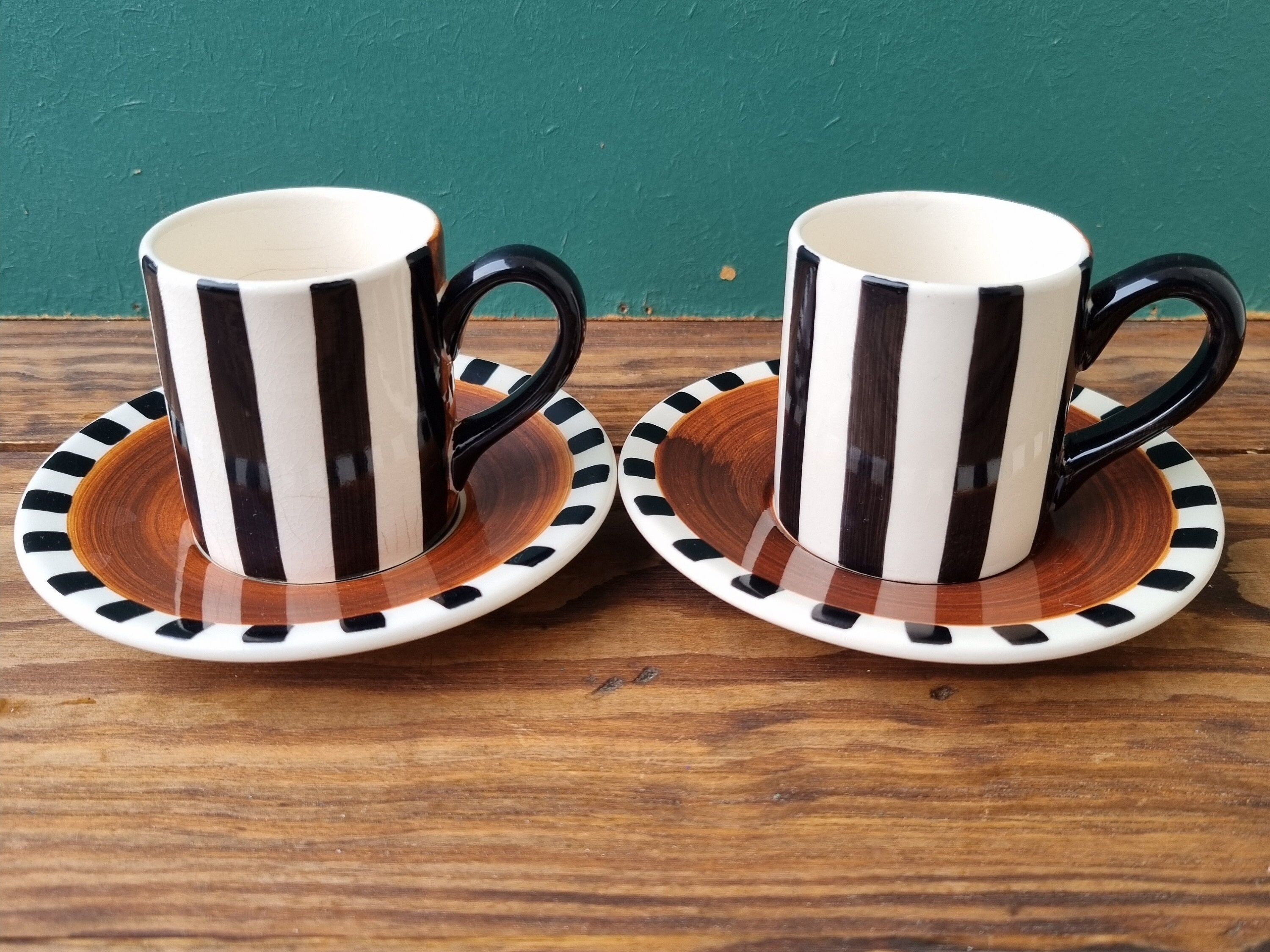 Set of 2 Sinclair Sandefjord Norway Espresso Duo, Retro Brown