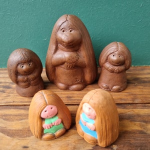 Vintage Ceramic Troll Family Set, Signed Dag Stille, 70s Collectible