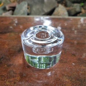 Orrefors Clear Crystal , signed Sweden Candle Holders Lena Bergstrom