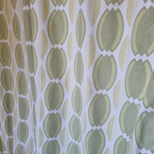 Vintage  Vintage Swedish  Olive curtain panel, fabric, Scandinavian 70s
