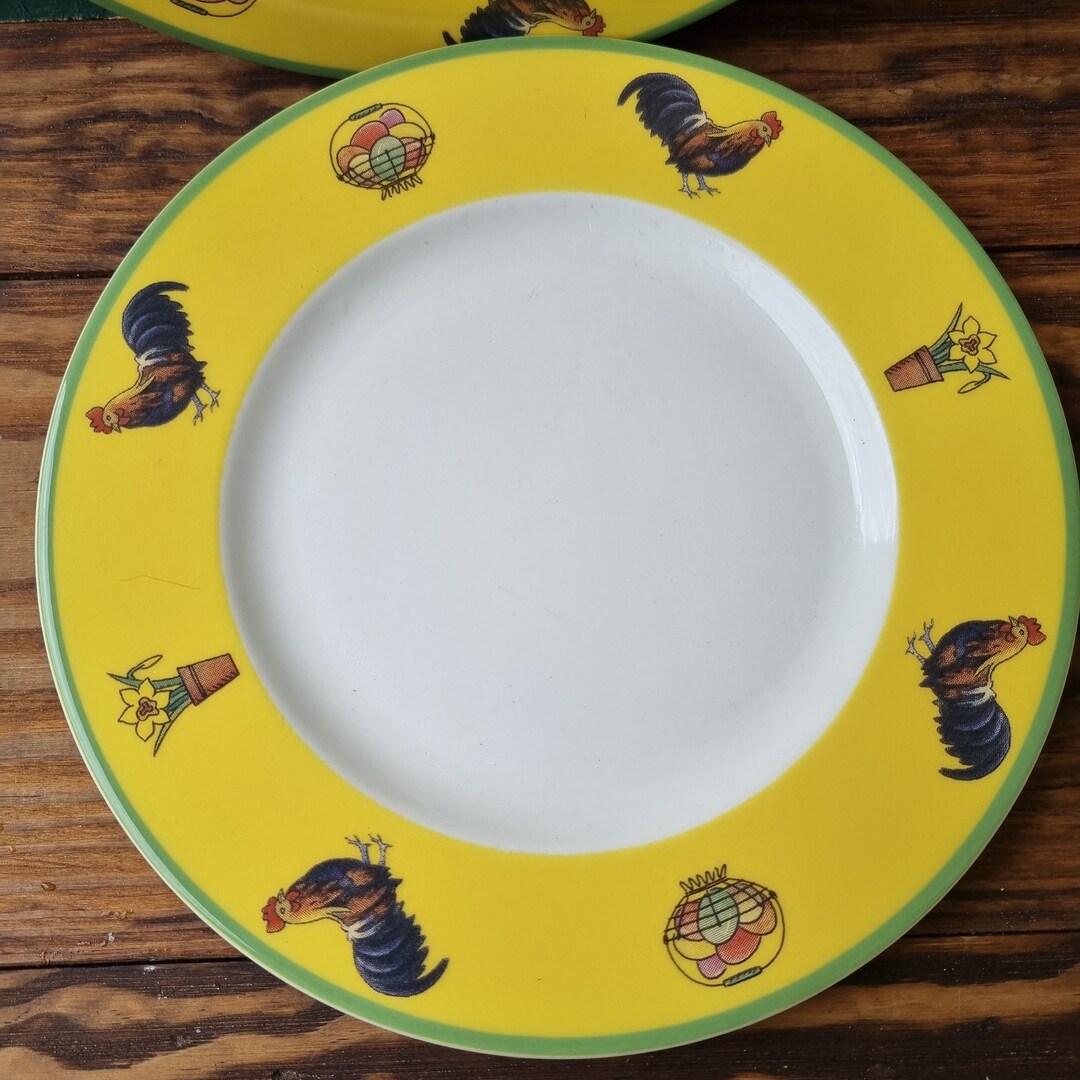 Pagnossin Ironstone Treviso Yellow Easter Pattern 2plate Etsy