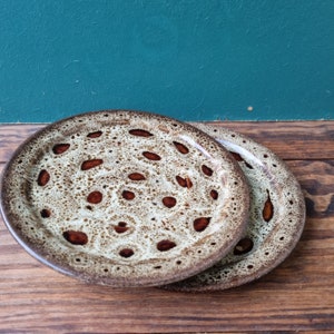 Höganäs vintage plates Mambo ,  Keramik Sweden, 2 saucer, 6.5&quot;