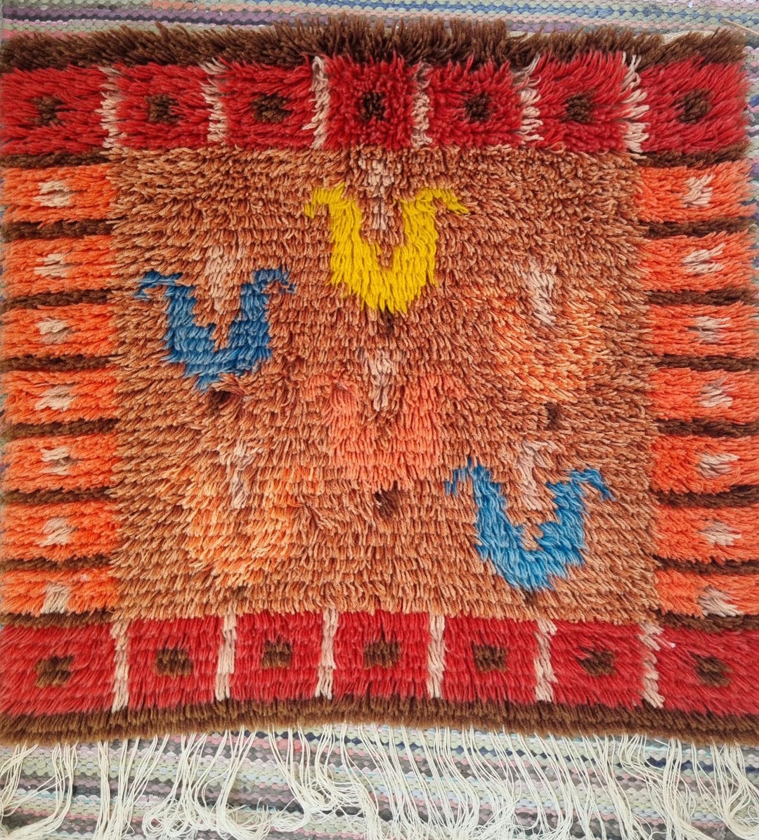 70s Rya Rug Vintage Scandinavian Rya Rug , Wall Hanging Panel 70s - Etsy