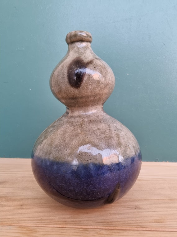 工芸品 Scandinavian Vintage vase Stoneware Double Gourd Vintage Vase , Swedish Ceramic Vase