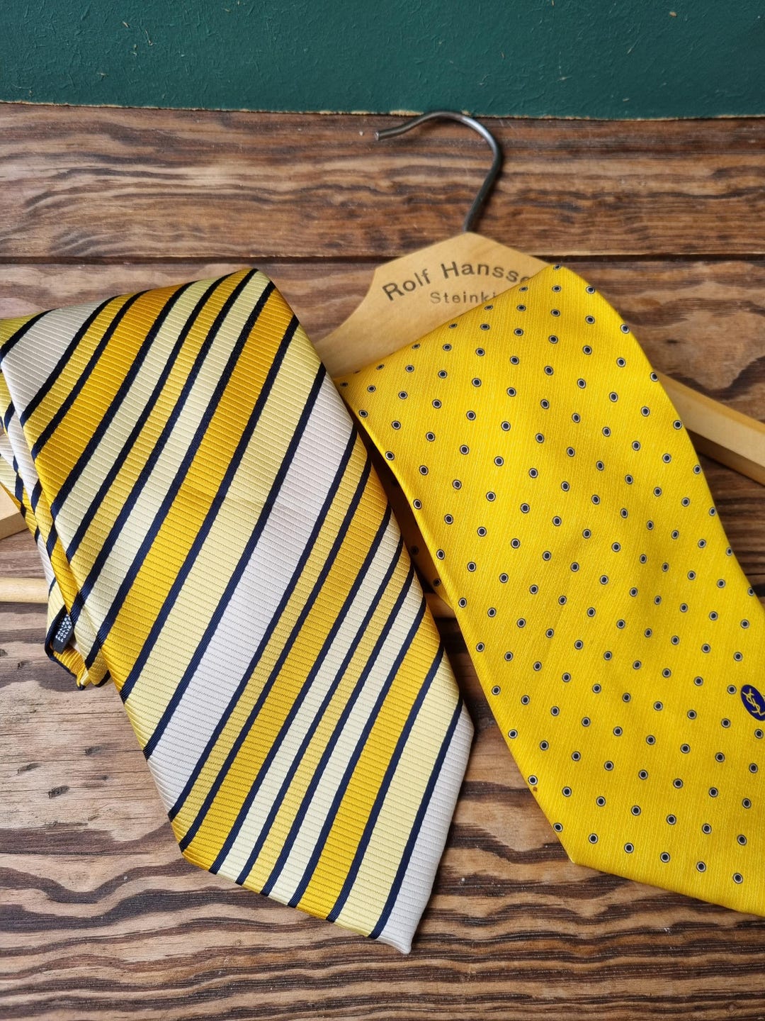 Vintage Yellow Silk Ties Lot | Yves Saint Laurent Cravatte