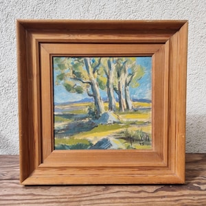 Mid Century Post-Impressionist, dipinto a olio originale dalla Svezia, firmato, anni '40
