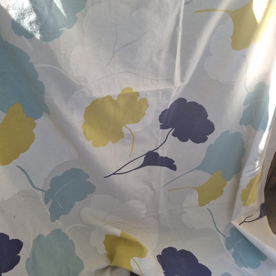 Canvas Fabric Upholstery Fabric Floral Leaves Fabric Etsy