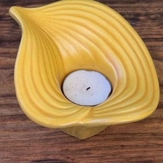 Jie Gantofta ヴィンテージ スウェーデン製 陶器 イエロー リーフ型