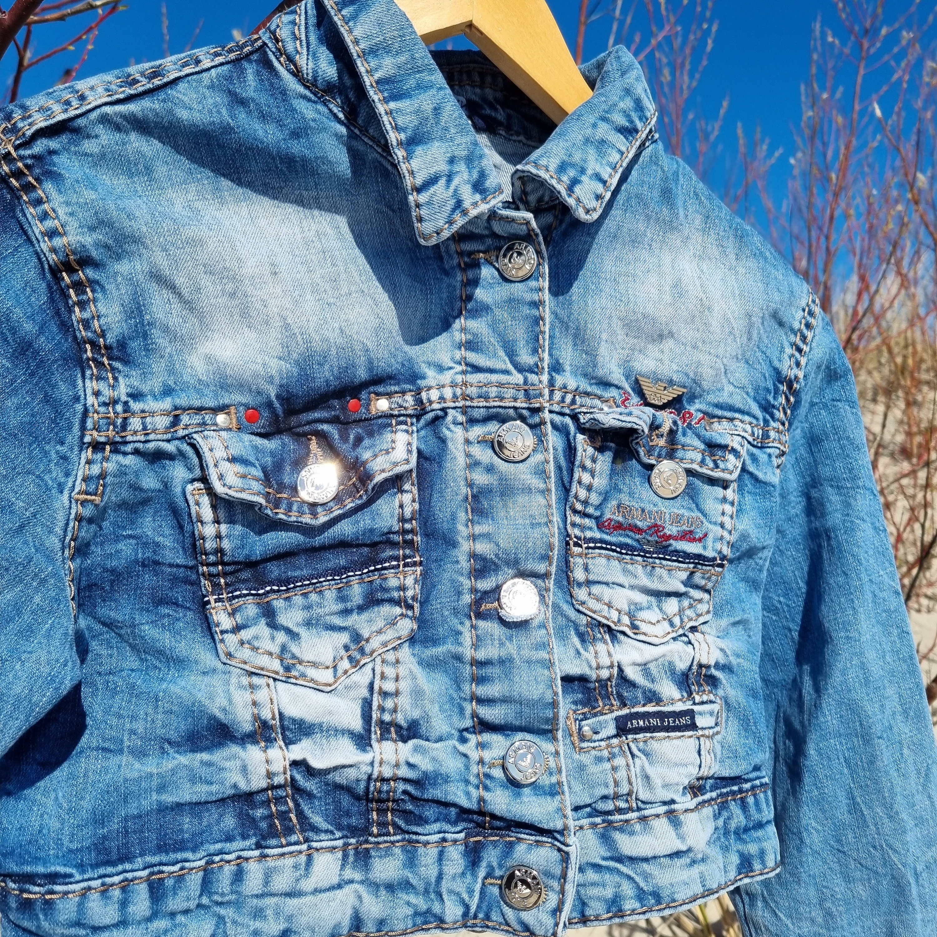 Vintage ARMANI JEANS Women's Blue Denim Short Jacket, Size US6 - Etsy