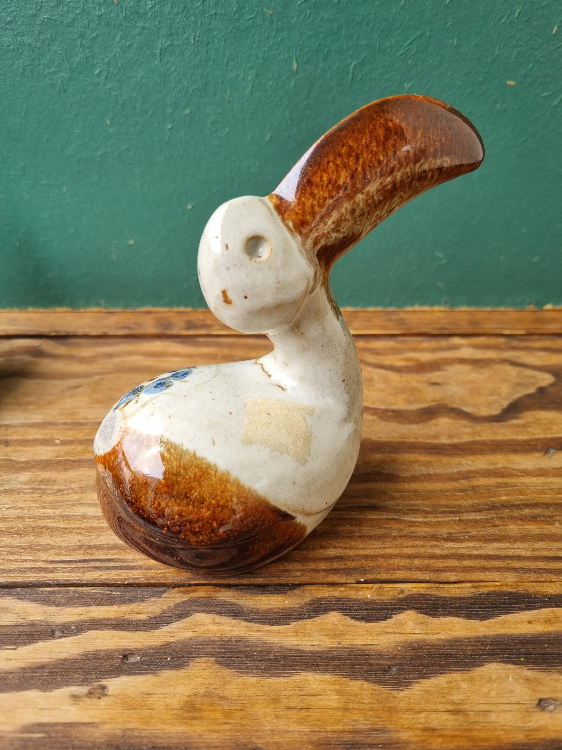 EL PALOMAR トナラ焼 羊像 / Tonala Folk Art El Palomar Vintage Mexico Folk Art Pottery , Rooster, Duck, Toucan
