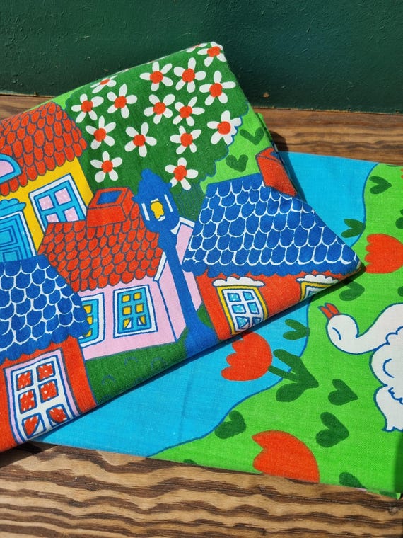Vintage Swedish Kids Fabric by Ann-marie Netterdag- Whimsical
