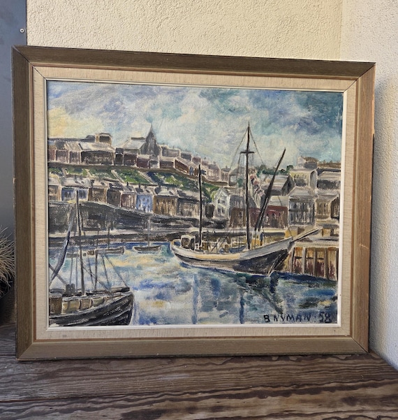 絵画(油絵)B 佐原光「瀞峡」油彩 F6 額装 独立美術協会会員 油絵 油画