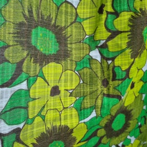 Vintage Transparent Window Curtain Sweden 70s,  bright green one panel