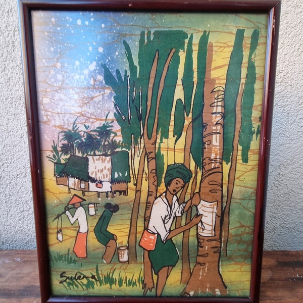 Vintage batik, painting by Sulema, Malaysian Batik