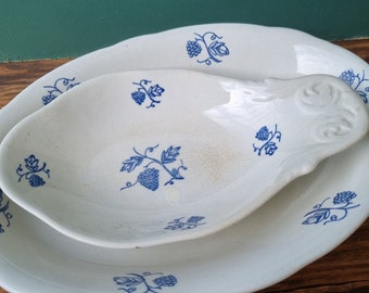 Rörstrand Druva, Blue and White Antique Serving Ware, 1920