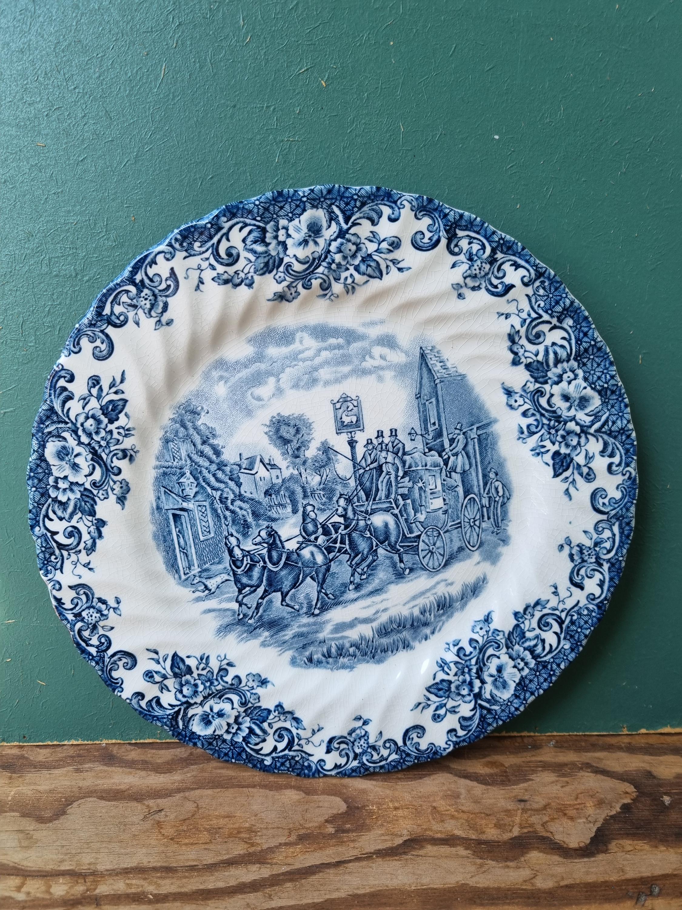 Johnson Brothers Coaching Scenes プレート Dinner Plate Coaching Scenes Blue by Johnson Brothers - Etsy