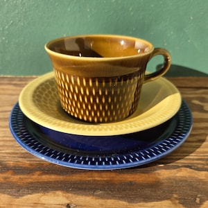 Trío de tazas y dos platillos vintage Stavangerflint "Brunette"