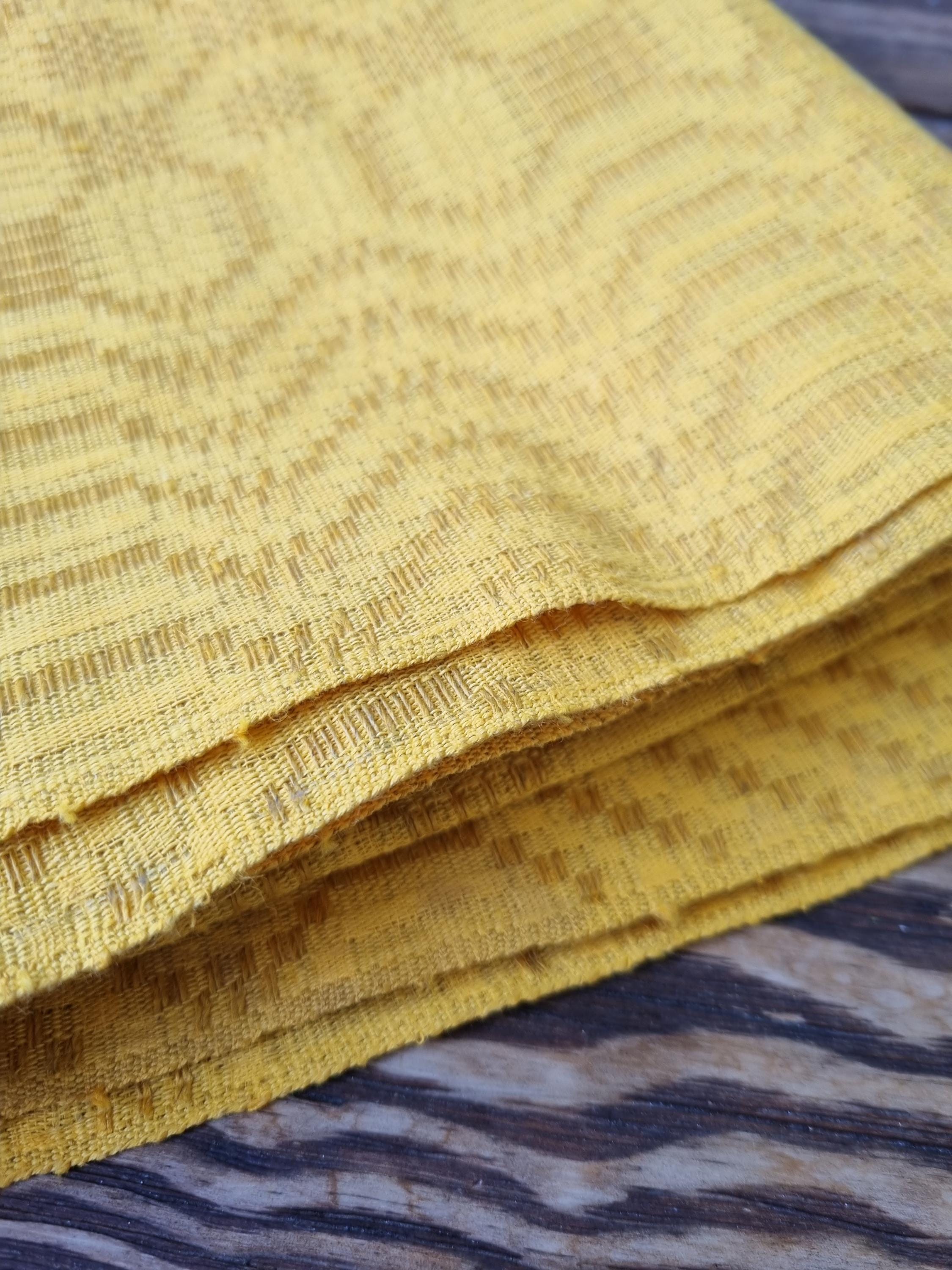 ヴィンテージリネンテーブルクロス、スウェーデン製、明るい黄色
