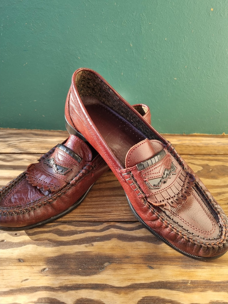 Vintage Elastomere Made Italy Brown Loafers