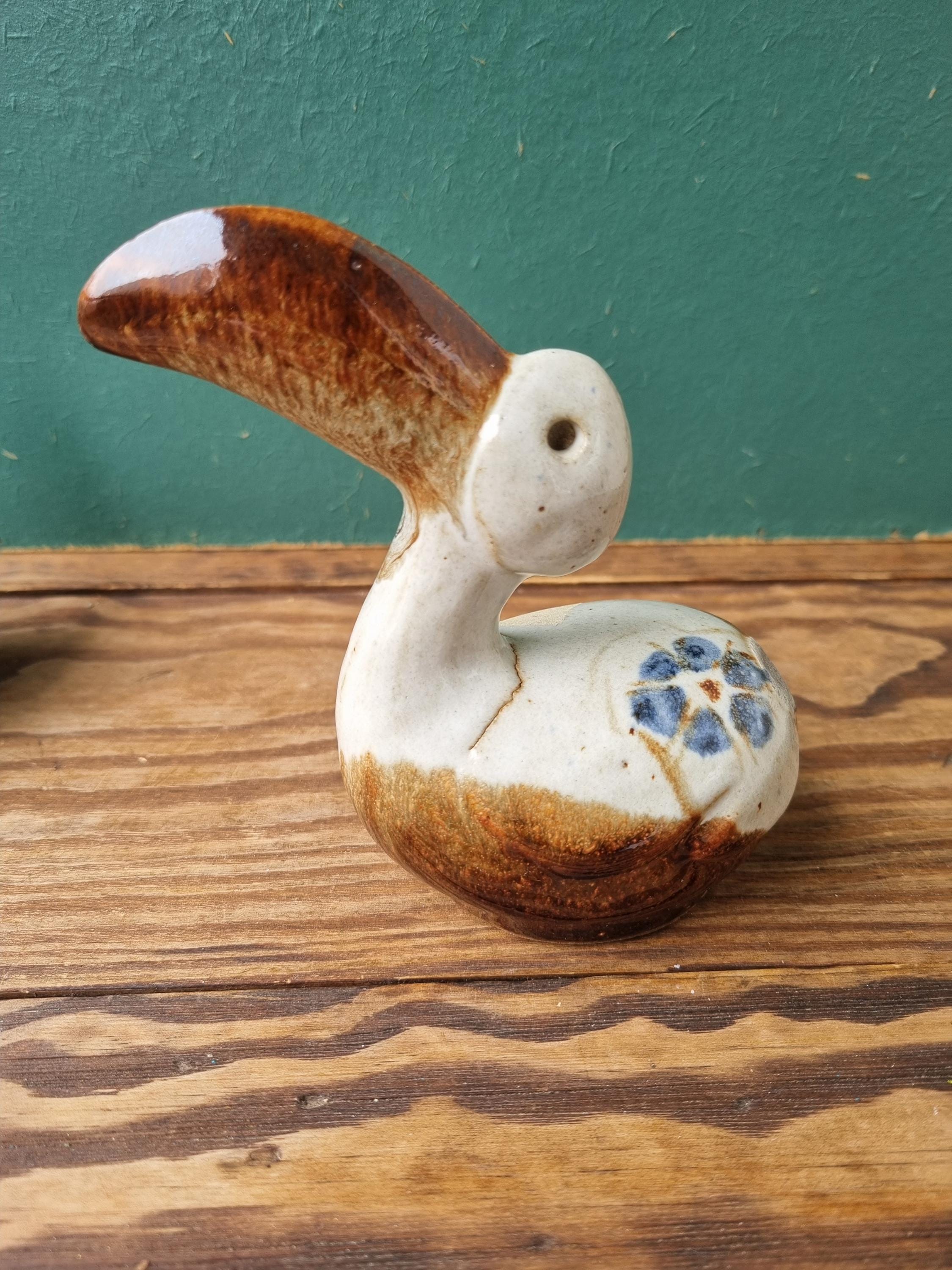 EL PALOMAR トナラ焼 羊像 / Tonala Folk Art El Palomar Vintage Mexico Folk Art Pottery , Rooster, Duck, Toucan