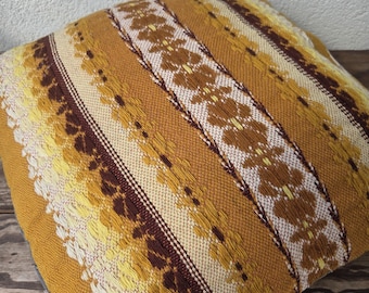 Funda de almohada vintage de lana sueca de los años 70, decoración nórdica, boho rústica.