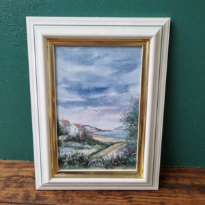 Porcelain Art Tile by Karin Andersen  Porcelain, wall deco Vintage Norwegian