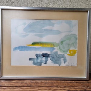 ミッドセンチュリーの漁船を描いた水彩画 – リサ・ヘルリッツ