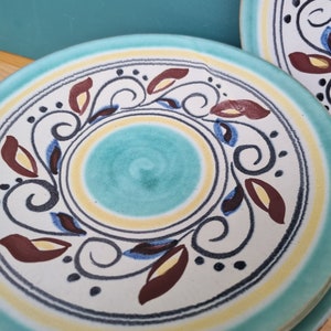 Vintage Plate 5 set, Ceramic Diner Plates, 1960s, D19 cm