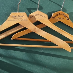 Vintage Wooden Hanger, Coat Suit Clothes Hangers 3 pcs, wardrobe retro