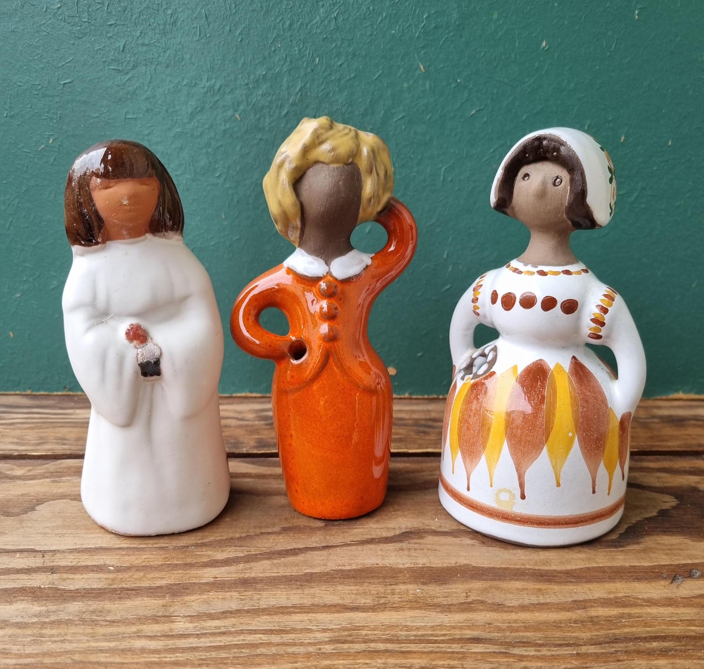 Mid Century schwedische Keramik Lady Figurine Bud Vase Sammler Wohndekor