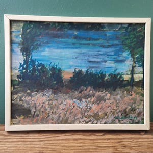 Vintage Swedish Landscape by Roland Lindberg (1935–1993) – Oil on Canvas &quot;Fog&quot;