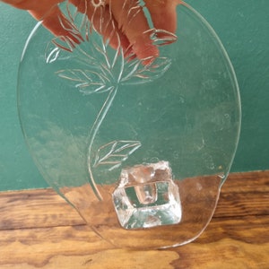 Humppila Finland Clear Glass Candle Holder, Modern Glass